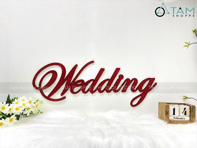 Chữ gỗ Song Hỷ tròn - Wedding nhiều kiểu [Gỗ nhẹ - Sơn thủ công] ĐK 30-40cm CHU-GO-23